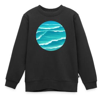 Ocean Waves - Kinder Premium Organic Sweatshirt - Schwarz - Vorne - AI Model Kid Female (0cm)