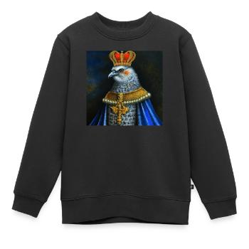Aigle dans la couronne - Sweat Premium enfant bio - noir - Devant - AI Model Kid Female (0cm)