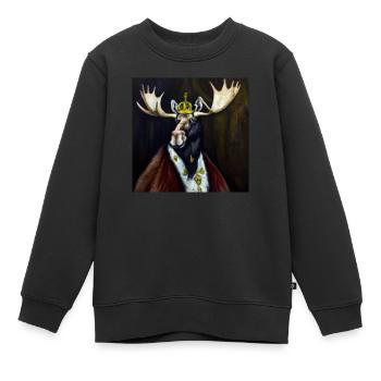 Orignal dans la couronne - Sweat Premium enfant bio - noir - Devant - AI Model Kid Female (0cm)