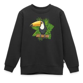 Tukan Vogel Regenwald - Kinder Premium Organic Sweatshirt - Schwarz - Vorne - AI Model Kid Female (0cm)