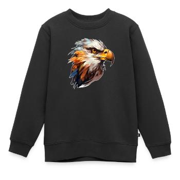 Oiseau de proie - Sweat Premium enfant bio - noir - Devant - AI Model Kid Female (0cm)