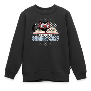 Einschulung 1.Schultag Schulanfang Schulkind Katze - Kinder Premium Organic Sweatshirt - Schwarz - Vorne - AI Model Kid Female (0cm)