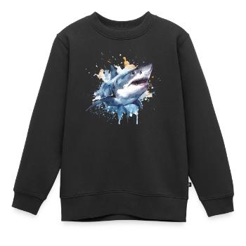 Weisser Hai 1 - Kinder Premium Organic Sweatshirt - Schwarz - Vorne - AI Model Kid Female (0cm)