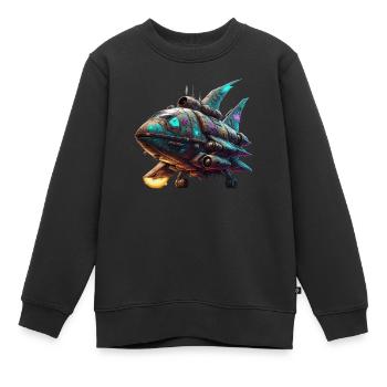 Spaceship - Kinder Premium Organic Sweatshirt - Schwarz - Vorne - AI Model Kid Female (0cm)