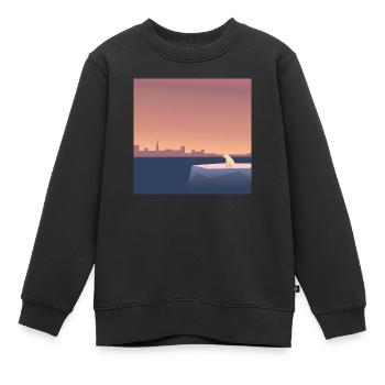 Bedrohte Tiere, Eisbär-Illustration, Erderwärmung - Kinder Premium Organic Sweatshirt - Schwarz - Vorne - AI Model Kid Female (0cm)
