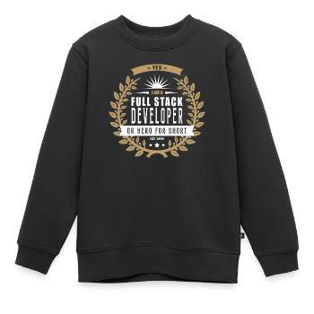 Full Stack Developer hell - Kinder Premium Organic Sweatshirt - Schwarz - Vorne - AI Model Kid Female (0cm)