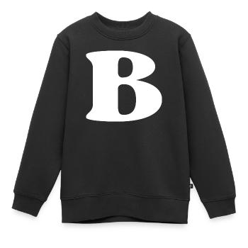 Buchstabe b - Kinder Premium Organic Sweatshirt - Schwarz - Vorne - AI Model Kid Female (0cm)
