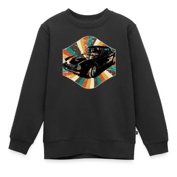 Voiture classique - Sweat Premium enfant bio - noir - Devant - AI Model Kid Female (0cm)