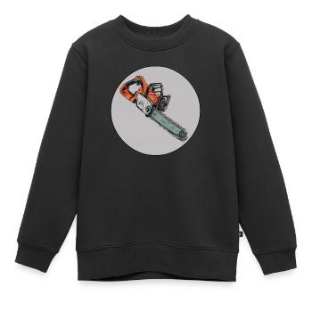 Motorsäge - Kinder Premium Organic Sweatshirt - Schwarz - Vorne - AI Model Kid Female (0cm)