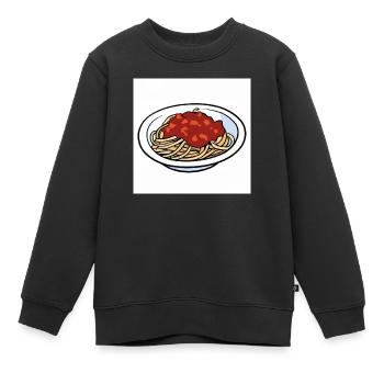 Spaghetti bolognaise - Sweat Premium enfant bio - noir - Devant - AI Model Kid Female (0cm)