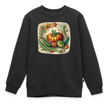Composition de légumes Art nouveau - Sweat Premium enfant bio - noir - Devant - AI Model Kid Female (0cm)