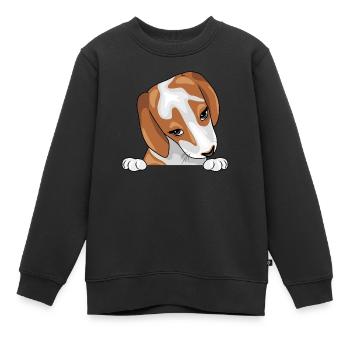 Spähen schüchterner Beagle-Welpe - Kinder Premium Organic Sweatshirt - Schwarz - Vorne - AI Model Kid Female (0cm)