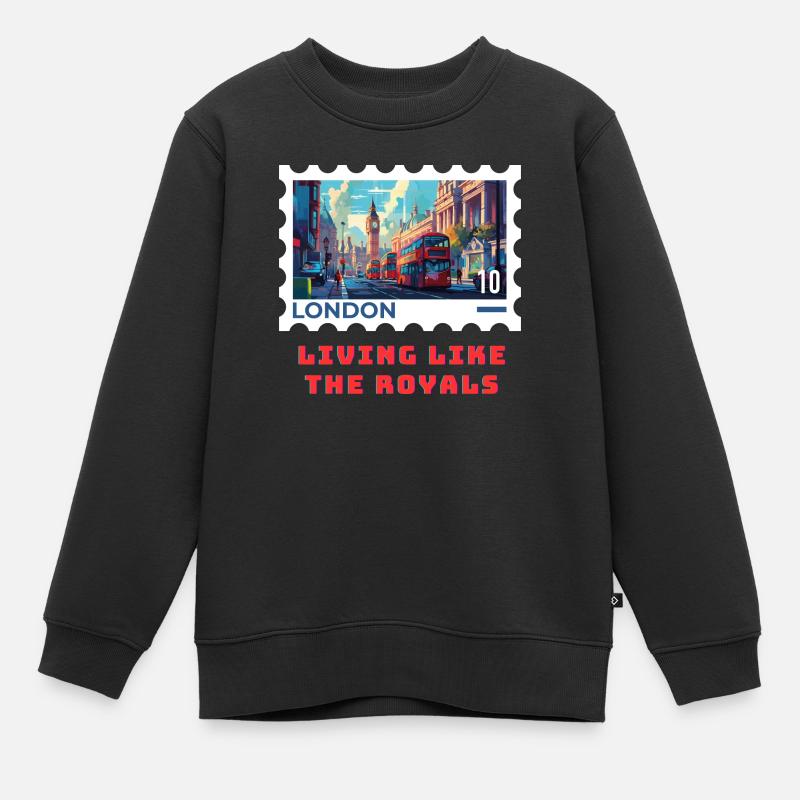 Londres - Sweat Premium enfant bio - noir