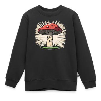 Fliegenpilz - Kinder Premium Organic Sweatshirt - Schwarz - Vorne - AI Model Kid Female (0cm)