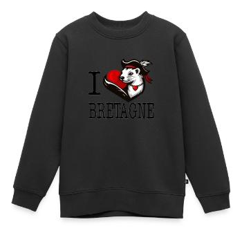 Ich liebe Bretagne Hermine Gentilhomme - Kinder Premium Organic Sweatshirt - Schwarz - Vorne - AI Model Kid Female (0cm)