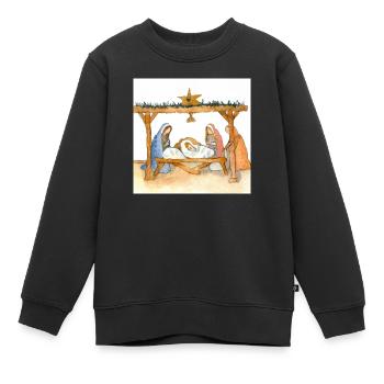 Weihnchts Kippe Weihnachten - Kinder Premium Organic Sweatshirt - Schwarz - Vorne - AI Model Kid Female (0cm)