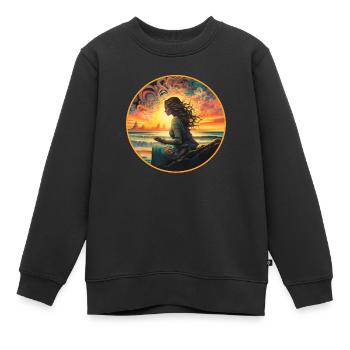 Woman Nature Water - Kids Premium Organic Sweatshirt - black - Front - AI Model Kid Female (0cm)