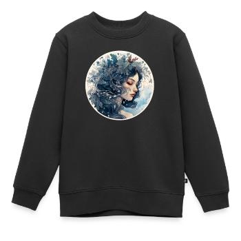 Frau Holle modern interpretiert Märchen - Kinder Premium Organic Sweatshirt - Schwarz - Vorne - AI Model Kid Female (0cm)