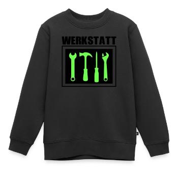 werkzeug werkstatt 02 - Kinder Premium Organic Sweatshirt - Schwarz - Vorne - AI Model Kid Female (0cm)