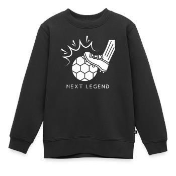 Next Legend Football - Pour les jeunes et les moins jeunes footballeurs - Sweat Premium enfant bio - noir - Devant - AI Model Kid Female (0cm)