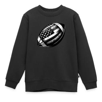 Football américain | Drapeau des États-Unis street art - Sweat Premium enfant bio - noir - Devant - AI Model Kid Female (0cm)