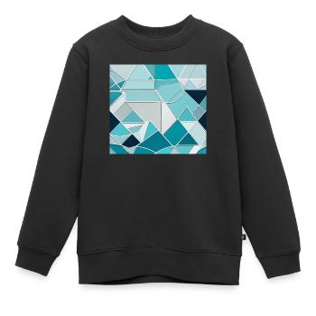 Geometrische Eiskristalle - Kinder Premium Organic Sweatshirt - Schwarz - Vorne - AI Model Kid Female (0cm)