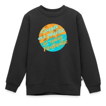 Évitez le plastique - Sweat Premium enfant bio - noir - Devant - AI Model Kid Female (0cm)