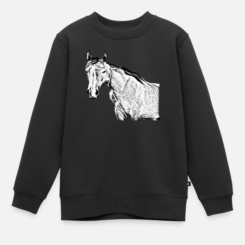 cheval - Sweat Premium enfant bio - noir