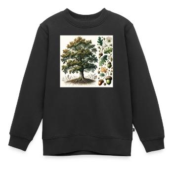 Eiche Botanik - Kinder Premium Organic Sweatshirt - Schwarz - Vorne - AI Model Kid Female (0cm)