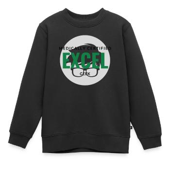 Medically Certified Excel Geek - Kids Premium Organic Sweatshirt - black - Front - AI Model Kid Female (0cm)