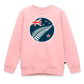 Nouvelle-Zélande Aotearoa Kiwi 5 - Sweat Premium enfant bio - rose - Devant - AI Model Kid Female (0cm)