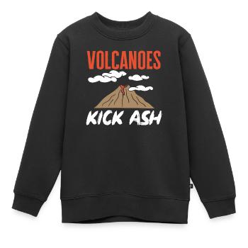 volcan, géologie, volcanologie, lave - Sweat Premium enfant bio - noir - Devant - AI Model Kid Female (0cm)
