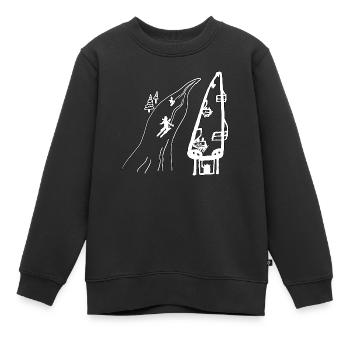 Ski - Sweat Premium enfant bio - noir - Devant - AI Model Kid Female (0cm)