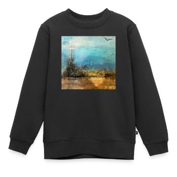 LE DESERT - Sweat Premium enfant bio - noir - Devant - AI Model Kid Female (0cm)