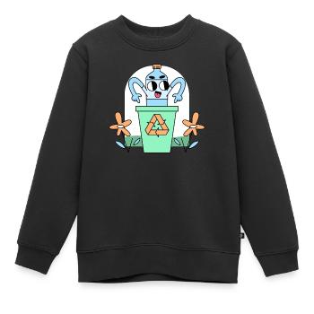 Plastikflaschen sind wirklich Abfall - Kinder Premium Organic Sweatshirt - Schwarz - Vorne - AI Model Kid Female (0cm)