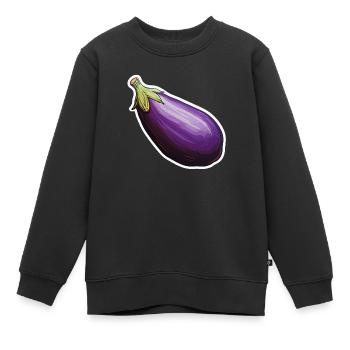 Aubergine violet - Kids Premium Organic Sweatshirt - black - Front - AI Model Kid Female (0cm)