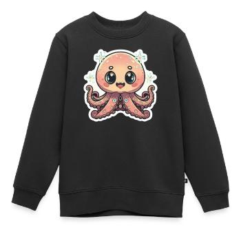 Octopus Lover - Kids Premium Organic Sweatshirt - black - Front - AI Model Kid Female (0cm)