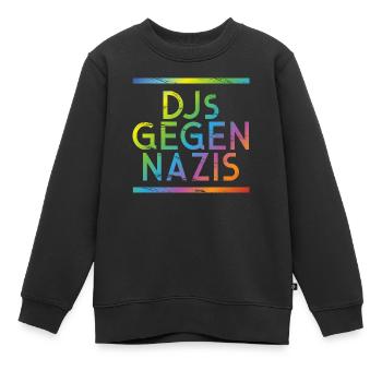 DJs gegen Nazis Regenbogen - Kinder Premium Organic Sweatshirt - Schwarz - Vorne - AI Model Kid Female (0cm)