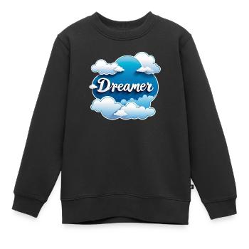 rêver - rêveur - rêveuse - rêve - rêverie - Sweat Premium enfant bio - noir - Devant - AI Model Kid Female (0cm)