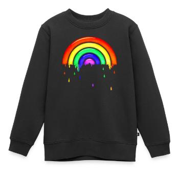 Gläserner retro Regenbogen - Kinder Premium Organic Sweatshirt - Schwarz - Vorne - AI Model Kid Female (0cm)