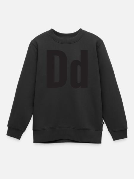 Lettre D - Sweat Premium enfant bio - noir