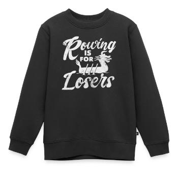 L’aviron, c’est pour les perdants - Sweat Premium enfant bio - noir - Devant - AI Model Kid Female (0cm)