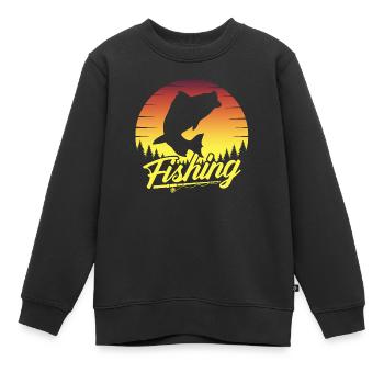 fisch, fisch, angeln, see, meer, angeln, fauna, exotisch - Kinder Premium Organic Sweatshirt - Schwarz - Vorne - AI Model Kid Female (0cm)