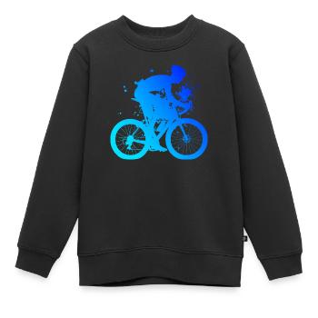 Road Cyclist Road Cycling Road Bike Road Bike - Kids Premium Organic Sweatshirt - black - Front - AI Model Kid Female (0cm)