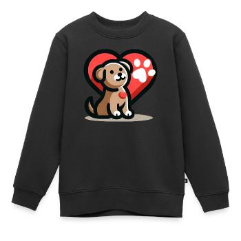 L’amour des chiens - Sweat Premium enfant bio - noir - Devant - AI Model Kid Female (0cm)