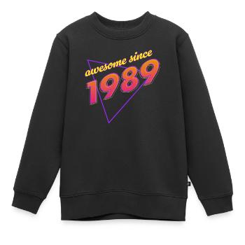 Retro - Genial seit 1989 - Kinder Premium Organic Sweatshirt - Schwarz - Vorne - AI Model Kid Female (0cm)