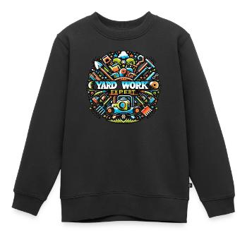 Yard Work Expert 18 - Kids Premium Organic Sweatshirt - black - Front - AI Model Kid Female (0cm)