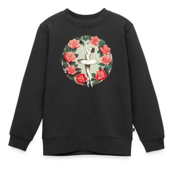 Ballerina - Kinder Premium Organic Sweatshirt - Schwarz - Vorne - AI Model Kid Female (0cm)