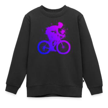 Road Cyclist Road Bike Road Cycling Road Bike - Kids Premium Organic Sweatshirt - black - Front - AI Model Kid Female (0cm)