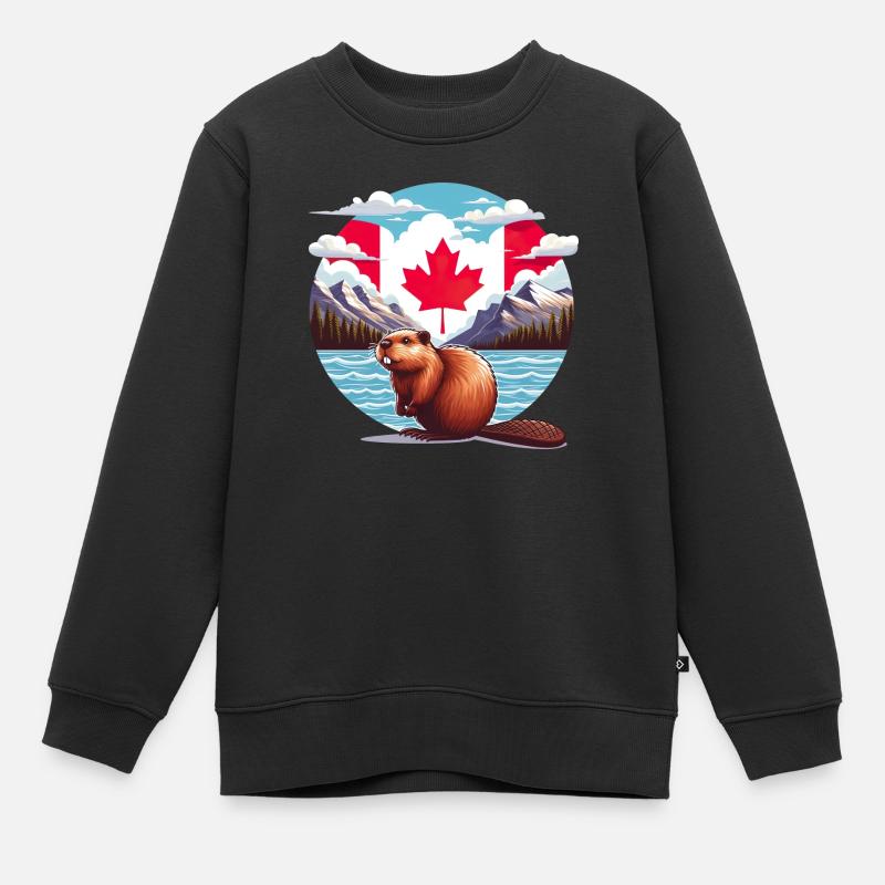 Canada Bieber 6 - Sweat Premium enfant bio - noir